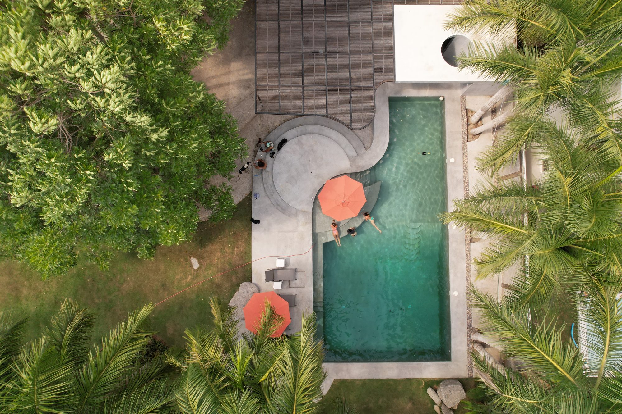 Pool aerial view