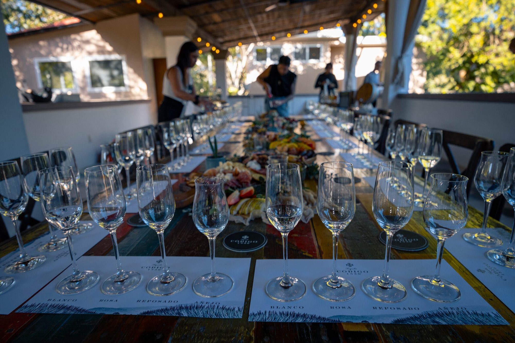 Tequila tasting table setup
