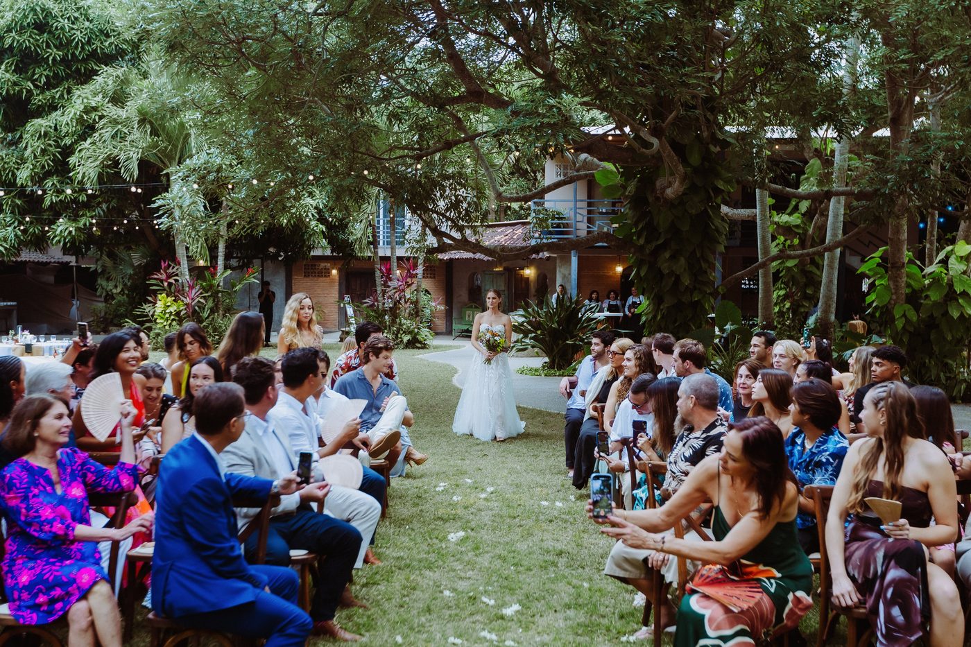 Bride walking down the aisle